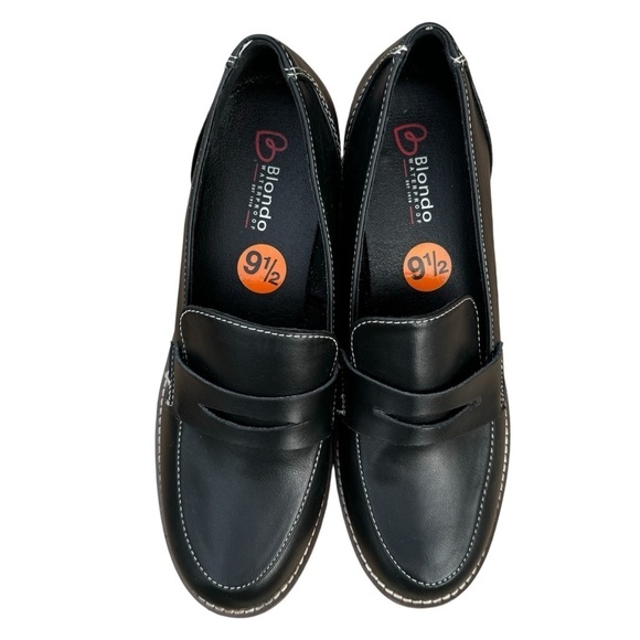 Blondo Daina Black Leather Chunky Lug
Platform Waterproof Penny Loafers Size 9.5 - Picture 10 of 15